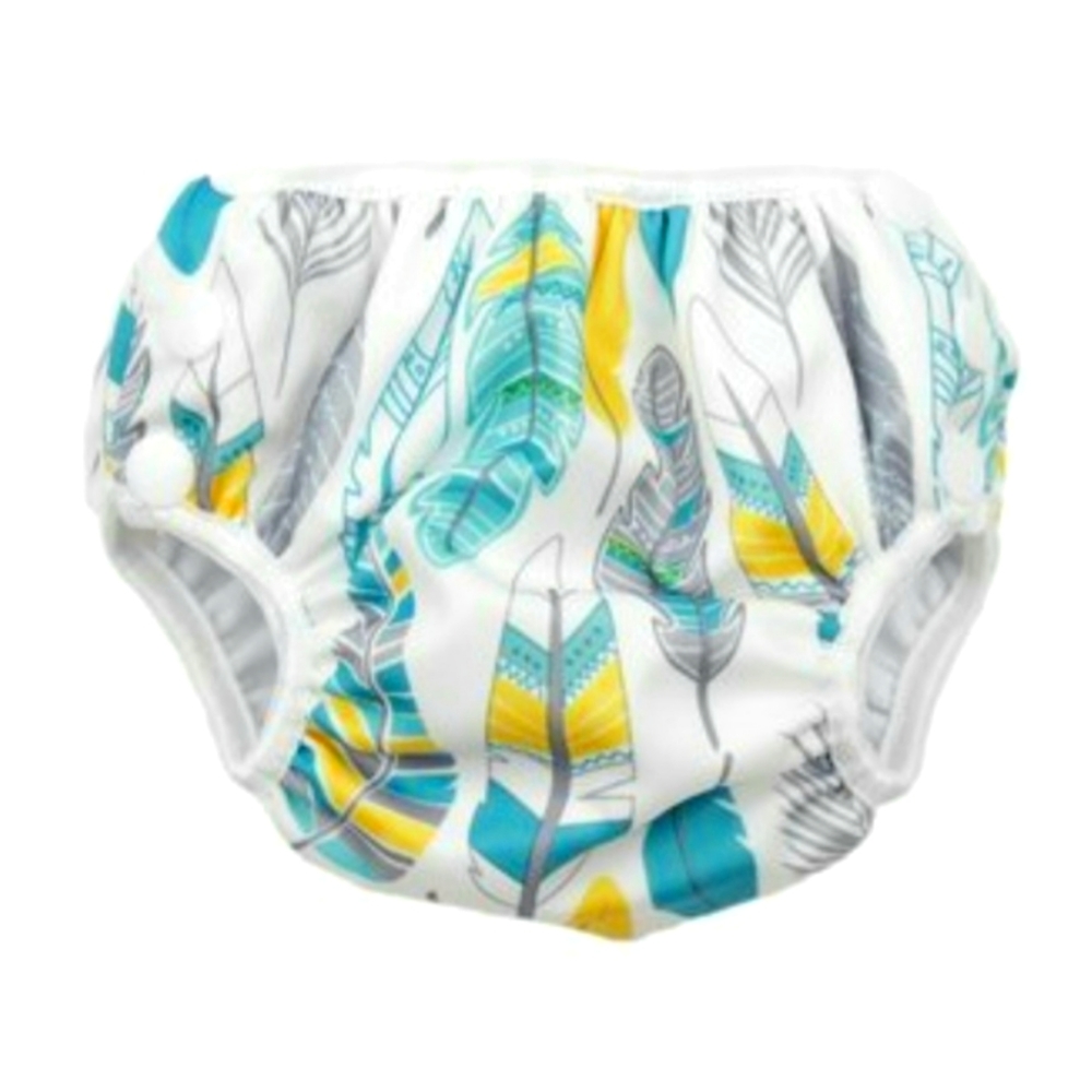 Bumkins Reusable Swim Diaper - Feather, Small, NEW